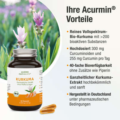 Bio Kurkuma Kapseln – 40-fache Bioverfügbarkeit ohne Pfeffer – 100% natürliches Vollspektrum Kurkuma, A-Nr.: 5036847 - 03