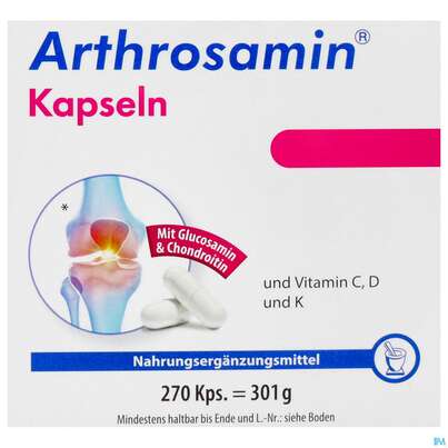Arthrosamin Kapseln Glucosamin +chondroitin +vitamin K 270st, A-Nr.: 3572783 - 01