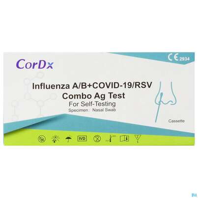 Diagnostika U.zubehoer Influenza/b Rsv Covid Ag Cordx Kombitest Schnelltest 1st, A-Nr.: 5731814 - 01