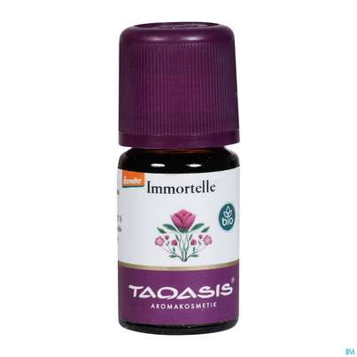 Sie sehen eine Packung Aetherische Oele Taoasis Bio Immortelle 5ml, Produktbild: 03 Aetherische Oele Taoasis Bio Immortelle 5ml, A-Nr.: 3494942 - 03