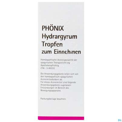 Sie sehen eine Packung Phoenix Tropfen Hydrargyrum Spag. 100ml, Produktbild: 01 Phoenix Tropfen Hydrargyrum Spag. 100ml, A-Nr.: 3071928 - 01