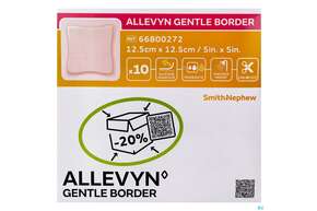 Wundauflagen Allevyn Gentle Border Haftend +silikonkleber 12,5x12,5cm 10st, A-Nr.: 3748087 - 01