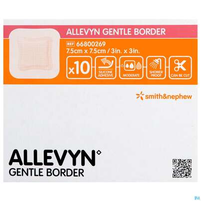 Wundauflagen Allevyn Gentle Border Haftend +silikonkleber 7,5x 7,5cm -smith 10st, A-Nr.: 3748070 - 01