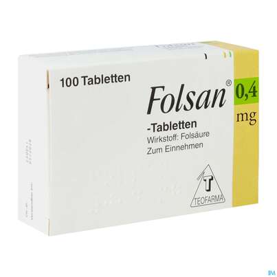 Folsan Tabl 0,4mg 100st, A-Nr.: 2423259 - 02