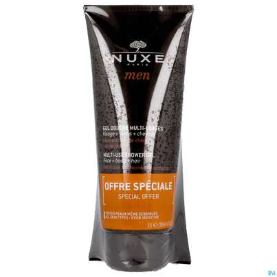 Sie sehen eine Packung Nuxe Men Duschgel Duo 200ml 2st, Produktbild: 01 Nuxe Men Duschgel Duo 200ml 2st, A-Nr.: 5479496 - 01