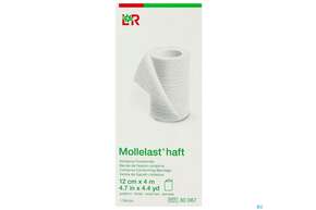 Fixierbinden Mollelast Haft Weiss 4mx 12cm 1st, A-Nr.: 1767689 - 01