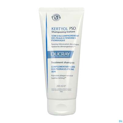 Sie sehen eine Packung Shampoon Ducray Kertyol P.s.o. 200ml, Produktbild: 07 Shampoon Ducray Kertyol P.s.o. 200ml, A-Nr.: 5596919 - 07
