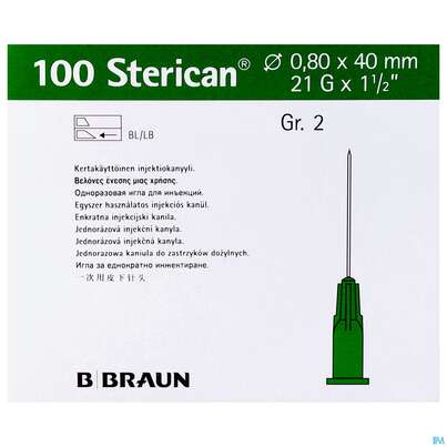 Injektionsspritzen U.zubeh. Einmalkanuelen Sterican/standard Gr2 G21x1 1/2 0,8x40mm 46575 100st, A-Nr.: 2692479 - 02