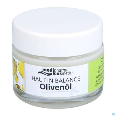 Sie sehen eine Packung Oliven Oel Dr.theiss Haut In Balance Feuchtigkeitspflege 3% 50ml, Produktbild: 08 Oliven Oel Dr.theiss Haut In Balance Feuchtigkeitspflege 3% 50ml, A-Nr.: 3282714 - 08