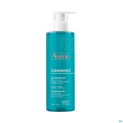 Sie sehen eine Packung Avene Cleanance Reinigungsgel 400ml, Produktbild: 06 Avene Cleanance Reinigungsgel 400ml, A-Nr.: 5379122 - 06