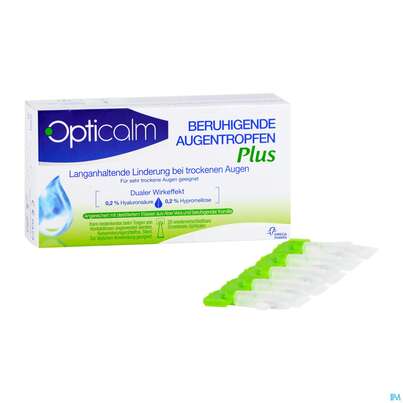 Sie sehen eine Packung Augentropfen Opticalm Beruhigend Plus Edo 0,5ml 20st, Produktbild: 04 Augentropfen Opticalm Beruhigend Plus Edo 0,5ml 20st, A-Nr.: 4031150 - 04