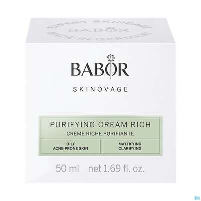 Sie sehen eine Packung Babor Skinovage/purifying Cream Rich 40291 50ml, Produktbild: 02 Babor Skinovage/purifying Cream Rich 40291 50ml, A-Nr.: 5578672 - 02