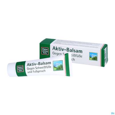 Sie sehen eine Packung Allgäuer Latschenkiefer Aktiv-balsam 50ml, Produktbild: 02 Allgäuer Latschenkiefer Aktiv-balsam 50ml, A-Nr.: 3832770 - 02