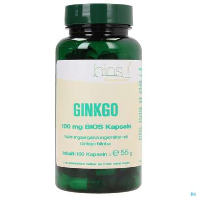Sie sehen eine Packung Bios Ginkgo 100mg 100 Kapseln, Produktbild: 01 Bios Ginkgo 100mg 100 Kapseln, A-Nr.: 3891264 - 01