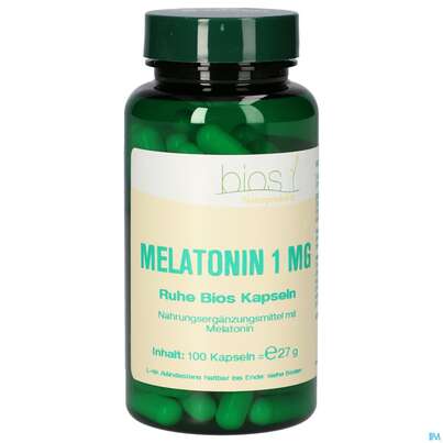 Sie sehen eine Packung Bios Melatonin Ruhe 1mg 100 Kapseln, Produktbild: 02 Bios Melatonin Ruhe 1mg 100 Kapseln, A-Nr.: 4246991 - 02
