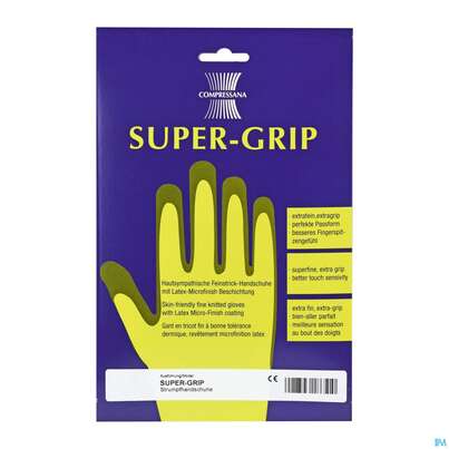 Sie sehen eine Packung Compressana Strumpfhandschuhe Super Grip Grii/s Bis 8cm 0112 2st, Produktbild: 01 Compressana Strumpfhandschuhe Super Grip Grii/s Bis 8cm 0112 2st, A-Nr.: 5101183 - 01