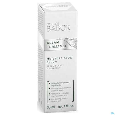Sie sehen eine Packung Dr.babor Cleanformance Moisture Glow Serum 48006 30ml, Produktbild: 01 Dr.babor Cleanformance Moisture Glow Serum 48006 30ml, A-Nr.: 5579571 - 01