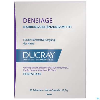 Sie sehen eine Packung Ducray Densiage Nahrungs-ergänzungsmittel 30 Comp, Produktbild: 02 Ducray Densiage Nahrungs-ergänzungsmittel 30 Comp, A-Nr.: 5355469 - 02
