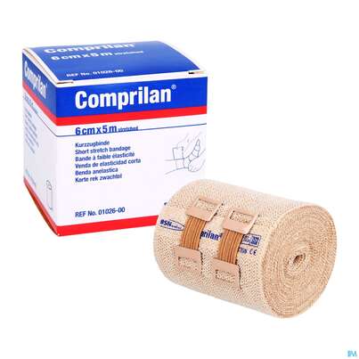 Sie sehen eine Packung Elastische Binden Comprilan Textilelast.kurzzugbinde 5mx 6cm Nr 0102600 1st, Produktbild: 13 Elastische Binden Comprilan Textilelast.kurzzugbinde 5mx 6cm Nr 0102600 1st, A-Nr.: 1402924 - 13