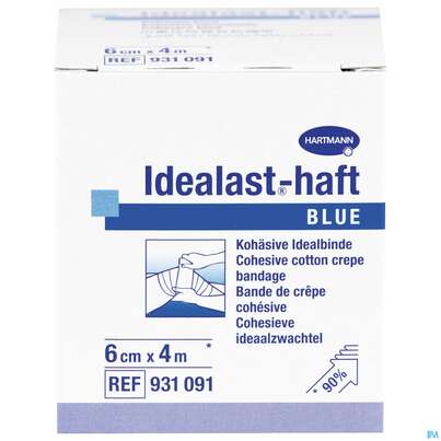 Sie sehen eine Packung Elastische Binden Idealast/haft Kohaesiv/color Blau 4mx 6cm 1st, Produktbild: 01 Elastische Binden Idealast/haft Kohaesiv/color Blau 4mx 6cm 1st, A-Nr.: 4174582 - 01
