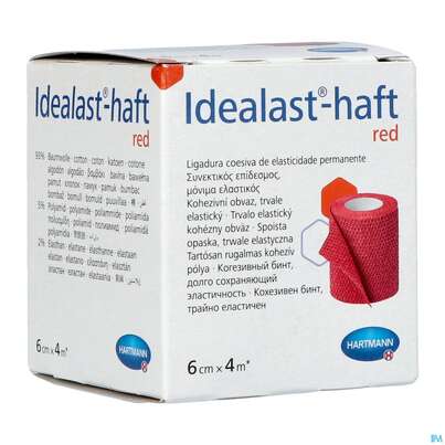 Elastische Binden Idealast/haft Kohaesiv/color Rot 4mx 6cm 1st, A-Nr.: 4174636 - 04