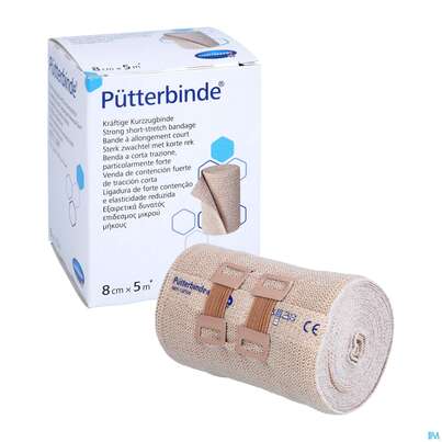 Sie sehen eine Packung Elastische Binden Puetterbinde Hautf 5mx 8cm 1st, Produktbild: 07 Elastische Binden Puetterbinde Hautf 5mx 8cm 1st, A-Nr.: 1457552 - 07