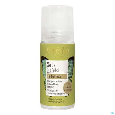 Sie sehen eine Packung Farfalla Salbei Deo Roll-on Kraeuterfrisch 50ml, Produktbild: 01 Farfalla Salbei Deo Roll-on Kraeuterfrisch 50ml, A-Nr.: 4861041 - 01