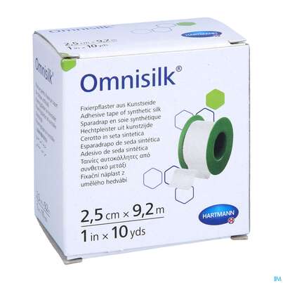Sie sehen eine Packung Fixierpflaster Omnisilk 9,2mx 2,5cm 1st, Produktbild: 05 Fixierpflaster Omnisilk 9,2mx 2,5cm 1st, A-Nr.: 4582335 - 05