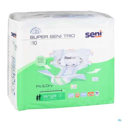 Sie sehen eine Packung Inkontinenz Windelslip Seni/super Trio Large 10st, Produktbild: 03 Inkontinenz Windelslip Seni/super Trio Large 10st, A-Nr.: 3586791 - 03