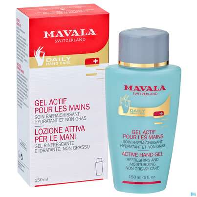 Sie sehen eine Packung Mavala Aktiver Hand Gel 150ml, Produktbild: 05 Mavala Aktiver Hand Gel 150ml, A-Nr.: 2976656 - 05