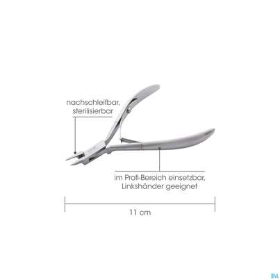 Nagel Eckenzange Canal/rostfrei 11cm +flammenspitz 3063- 1st, A-Nr.: 4786546 - 02