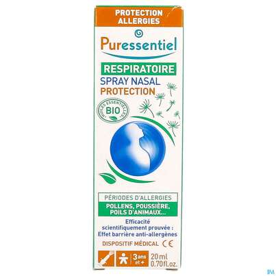 Sie sehen eine Packung Nasenspray Puressentiel Atemwege Allergie Schuetzend 20ml, Produktbild: 02 Nasenspray Puressentiel Atemwege Allergie Schuetzend 20ml, A-Nr.: 5731079 - 02