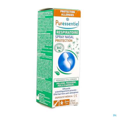 Sie sehen eine Packung Nasenspray Puressentiel Atemwege Allergie Schuetzend 20ml, Produktbild: 03 Nasenspray Puressentiel Atemwege Allergie Schuetzend 20ml, A-Nr.: 5731079 - 03