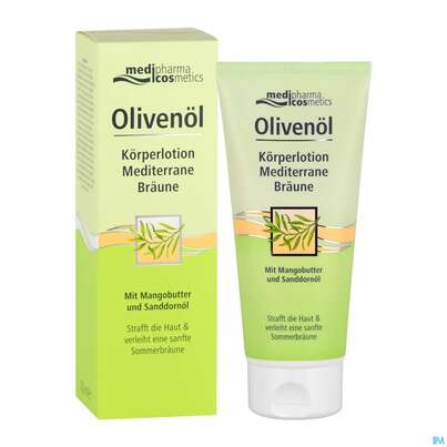 Sie sehen eine Packung Oliven Oel Dr.theiss Koerperlotion Mediterrane Braeune 200ml, Produktbild: 06 Oliven Oel Dr.theiss Koerperlotion Mediterrane Braeune 200ml, A-Nr.: 3698260 - 06