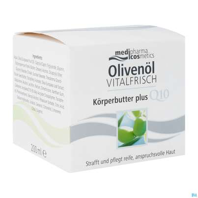 Sie sehen eine Packung Oliven Oel Dr.theiss Vitalfrisch Koerperbutter 200ml, Produktbild: 05 Oliven Oel Dr.theiss Vitalfrisch Koerperbutter 200ml, A-Nr.: 3090587 - 05