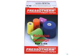 Pressotherm Bandage Kohaesive Elastische Fixierbinde Selbst Haftend Blau 8cmx 1st, A-Nr.: 4251006 - 01