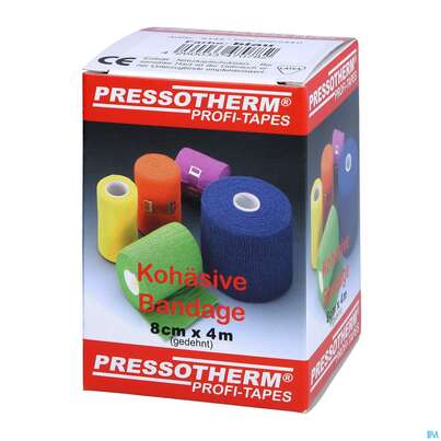 Pressotherm Bandage Kohaesive Elastische Fixierbinde Selbst Haftend Blau 8cmx 1st, A-Nr.: 4251006 - 02