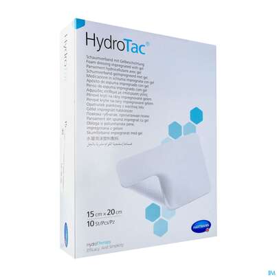Sie sehen eine Packung Schaumverband Hydrotac 15x 20cm 10st, Produktbild: 03 Schaumverband Hydrotac 15x 20cm 10st, A-Nr.: 4133985 - 03