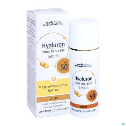 Sonnenprodukte Hyaluron Sonnenpflege Gesicht Lsf50+ Getoent 50ml, A-Nr.: 4834802 - 06