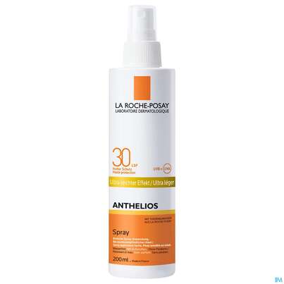 Sie sehen eine Packung Sonnenprodukte La Roche Posay Anthelios 30 Uva19 Spray 200ml, Produktbild: 02 Sonnenprodukte La Roche Posay Anthelios 30 Uva19 Spray 200ml, A-Nr.: 3287628 - 02