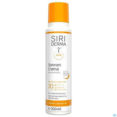 Sie sehen eine Packung Sonnenprodukte Siriderma Sonnencreme Lsf30 Ohne Duftstoffe 200ml, Produktbild: 01 Sonnenprodukte Siriderma Sonnencreme Lsf30 Ohne Duftstoffe 200ml, A-Nr.: 5842376 - 01