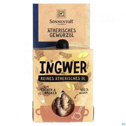 Sie sehen eine Packung Sonnentor Aetherisches Gewuerzoel Ingwer 17004 4,5ml, Produktbild: 01 Sonnentor Aetherisches Gewuerzoel Ingwer 17004 4,5ml, A-Nr.: 5227056 - 01