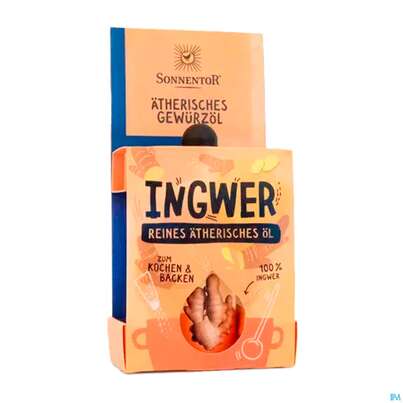 Sie sehen eine Packung Sonnentor Aetherisches Gewuerzoel Ingwer 17004 4,5ml, Produktbild: 03 Sonnentor Aetherisches Gewuerzoel Ingwer 17004 4,5ml, A-Nr.: 5227056 - 03