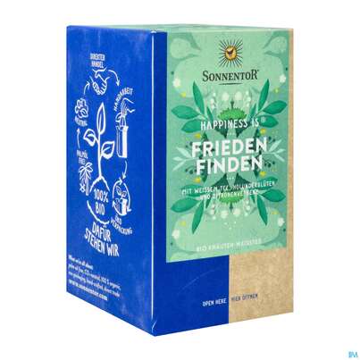 Sie sehen eine Packung Sonnentor Tee/bio Happiness Is Tee Friede Finden 02587 18st, Produktbild: 05 Sonnentor Tee/bio Happiness Is Tee Friede Finden 02587 18st, A-Nr.: 4899233 - 05