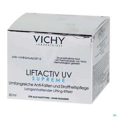 Sie sehen eine Packung Vichy Liftactiv/supreme Uv Lsf 15 50ml, Produktbild: 02 Vichy Liftactiv/supreme Uv Lsf 15 50ml, A-Nr.: 3894357 - 02