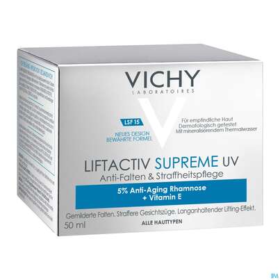 Sie sehen eine Packung Vichy Liftactiv/supreme Uv Lsf 15 50ml, Produktbild: 03 Vichy Liftactiv/supreme Uv Lsf 15 50ml, A-Nr.: 3894357 - 03
