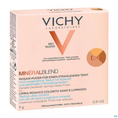Sie sehen eine Packung Vichy Mineralblend Puder Tan 9g, Produktbild: 01 Vichy Mineralblend Puder Tan 9g, A-Nr.: 5045119 - 01