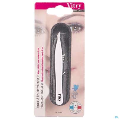 Sie sehen eine Packung Vitry Farbige Zupfpinzette „yatagan“_weiss 1pc, Produktbild: 22 Vitry Farbige Zupfpinzette „yatagan“_weiss 1pc, A-Nr.: 4627641 - 22