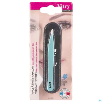 Sie sehen eine Packung Vitry Farbige Zupfpinzette „yatagan“_weiss 1pc, Produktbild: 24 Vitry Farbige Zupfpinzette „yatagan“_weiss 1pc, A-Nr.: 4627641 - 24
