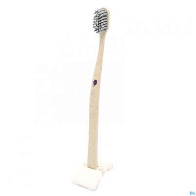 Sie sehen eine Packung Zahnbuersten Mundholz Novacare Silber Lila 1st, Produktbild: 01 Zahnbuersten Mundholz Novacare Silber Lila 1st, A-Nr.: 5429541 - 01